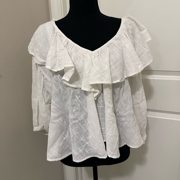 Free People Zuri Ruffle Blouse. - Picture 7 of 9